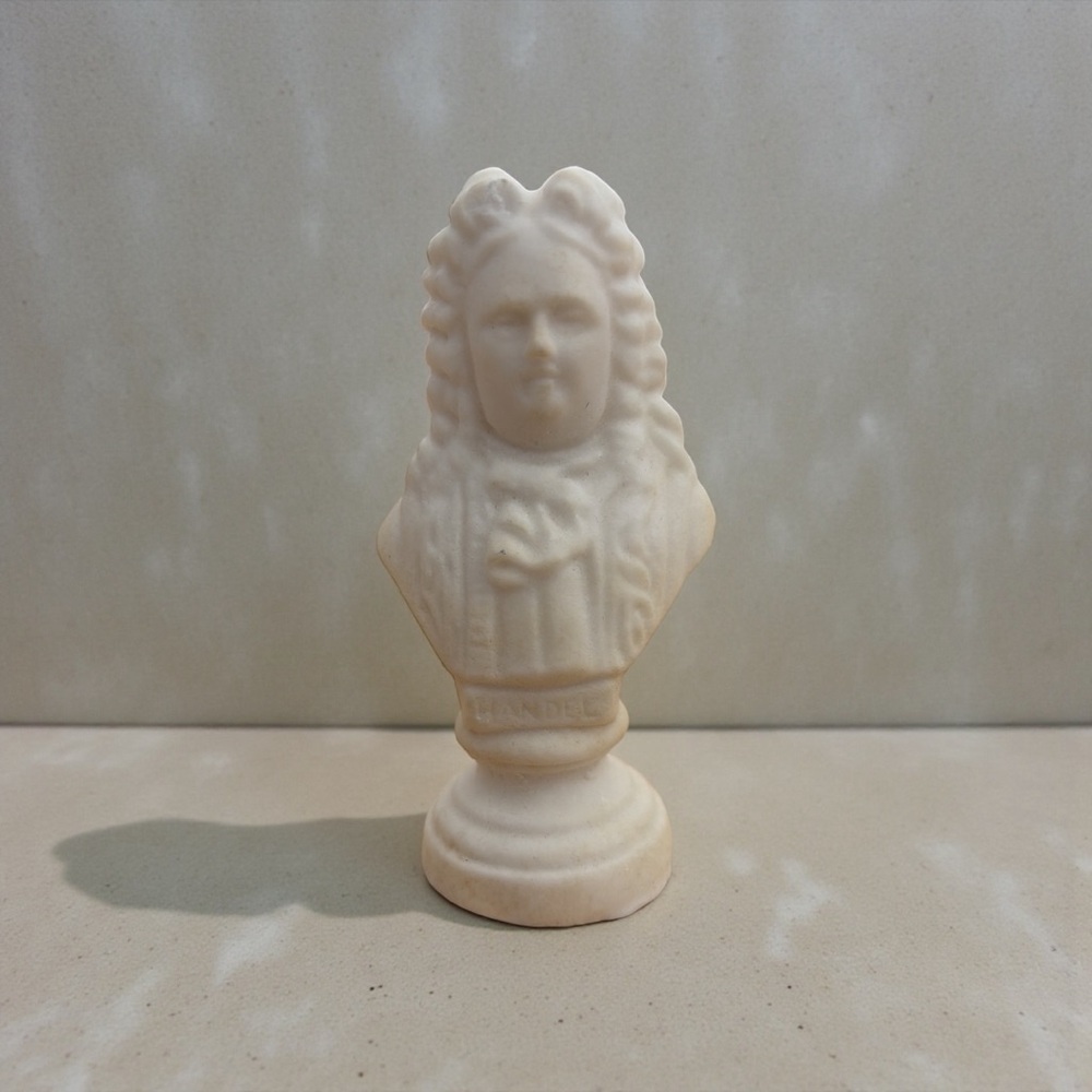 MINIATURE SALT STONE BUST OF COMPOSER HANDEL